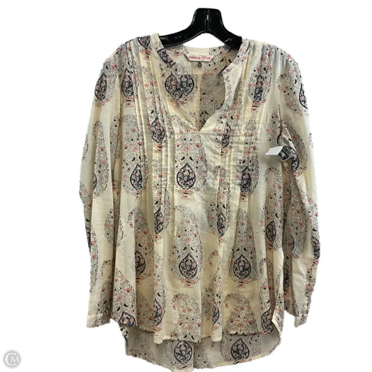 Blouse Long Sleeve By Rebecca Taylor In Brown, Size: S