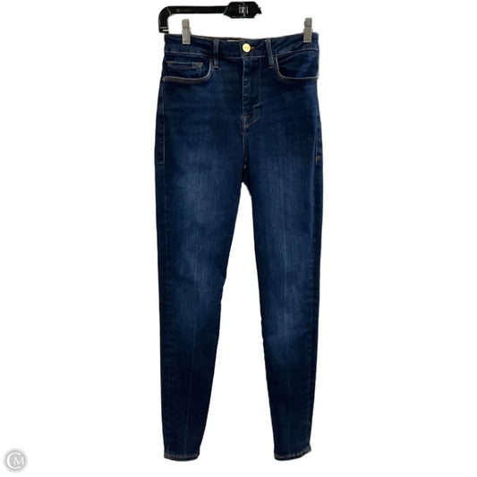 Jeans Skinny By Frame In Blue Denim, Size: 0