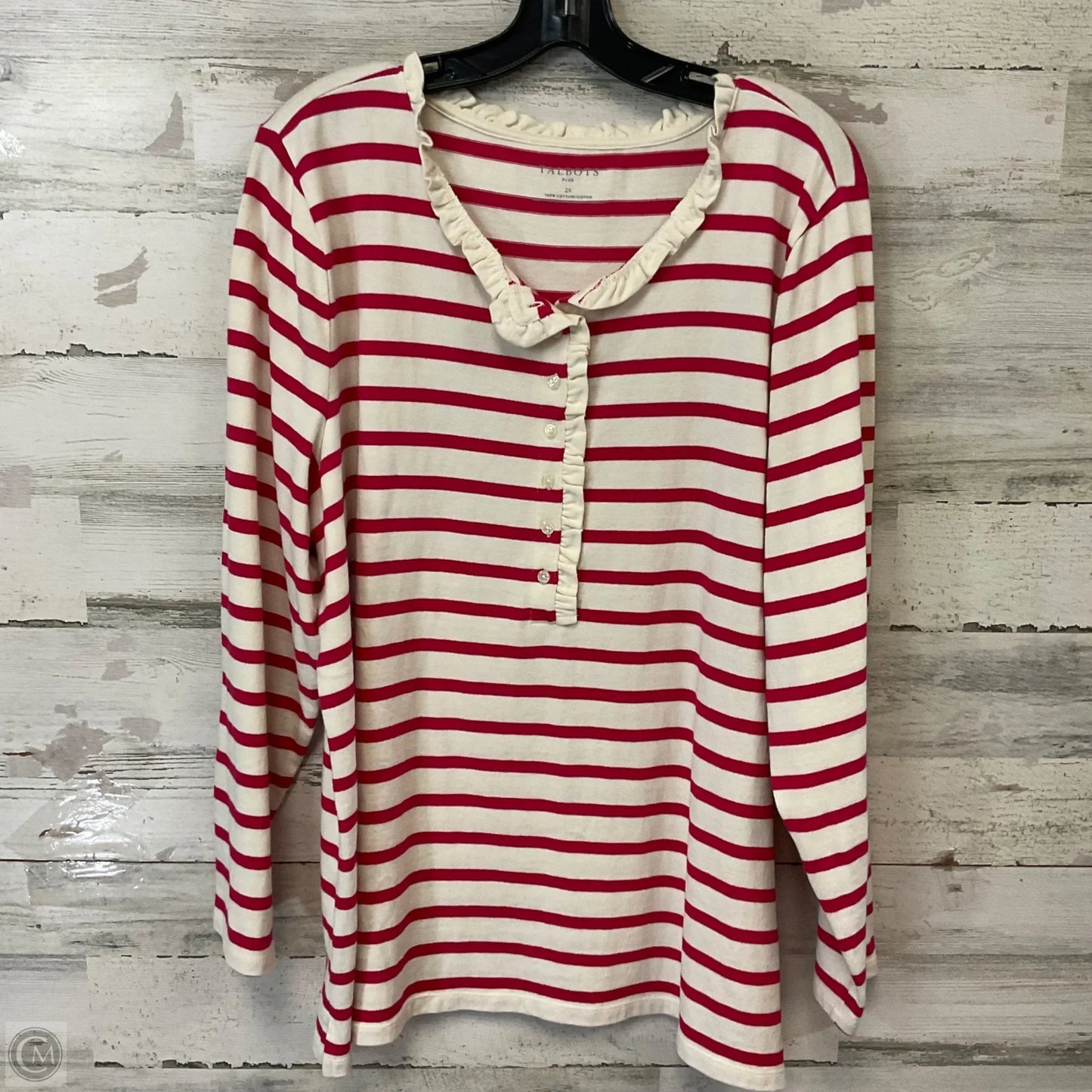 Top Long Sleeve By Talbots In Pink, Size: 2x