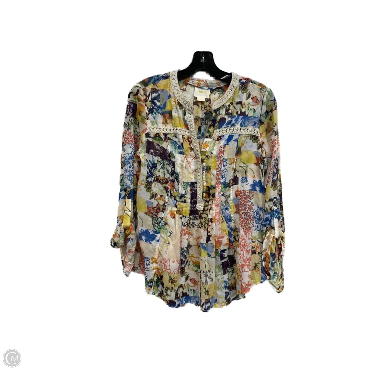 Blouse Long Sleeve By Maeve In Yellow, Size: Xs