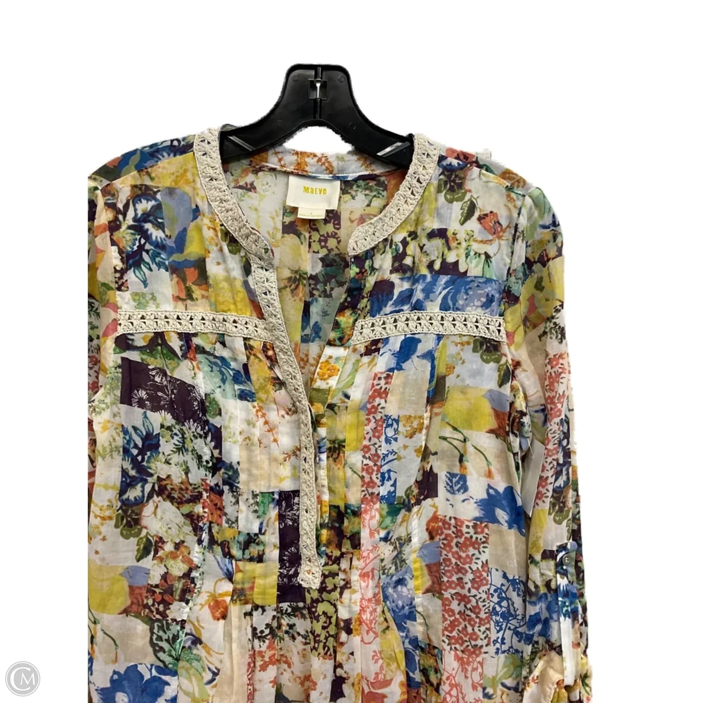 Blouse Long Sleeve By Maeve In Yellow, Size: Xs
