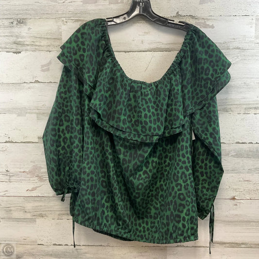 Blouse Long Sleeve By Michael By Michael Kors In Green, Size: 2x