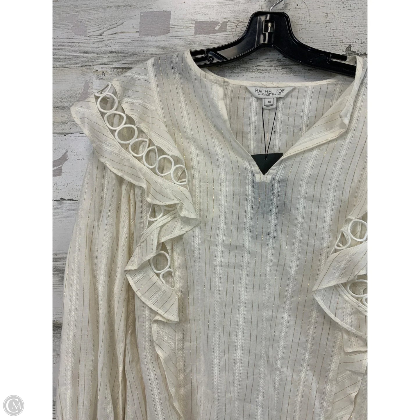 Blouse Long Sleeve By Rachel Zoe In Cream, Size: Xs