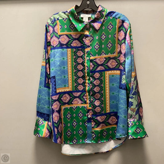 Blouse Long Sleeve By Rachel Zoe In Green, Size: Xl