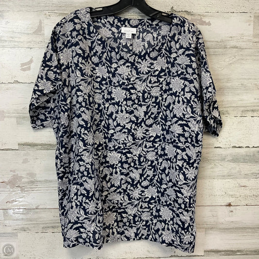 Top Short Sleeve By Pure Jill In Blue, Size: 1x