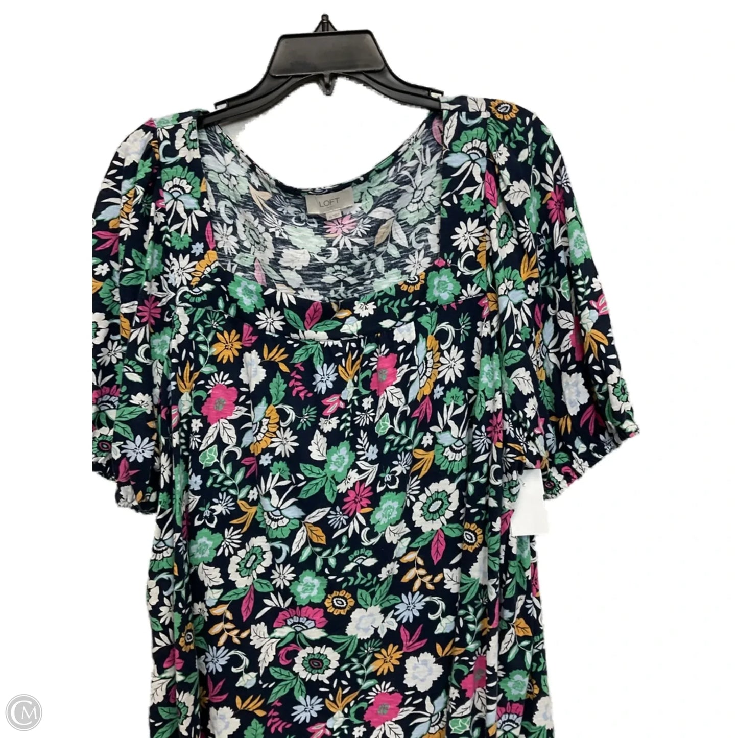 Top Short Sleeve By Loft In Blue, Size: Xl