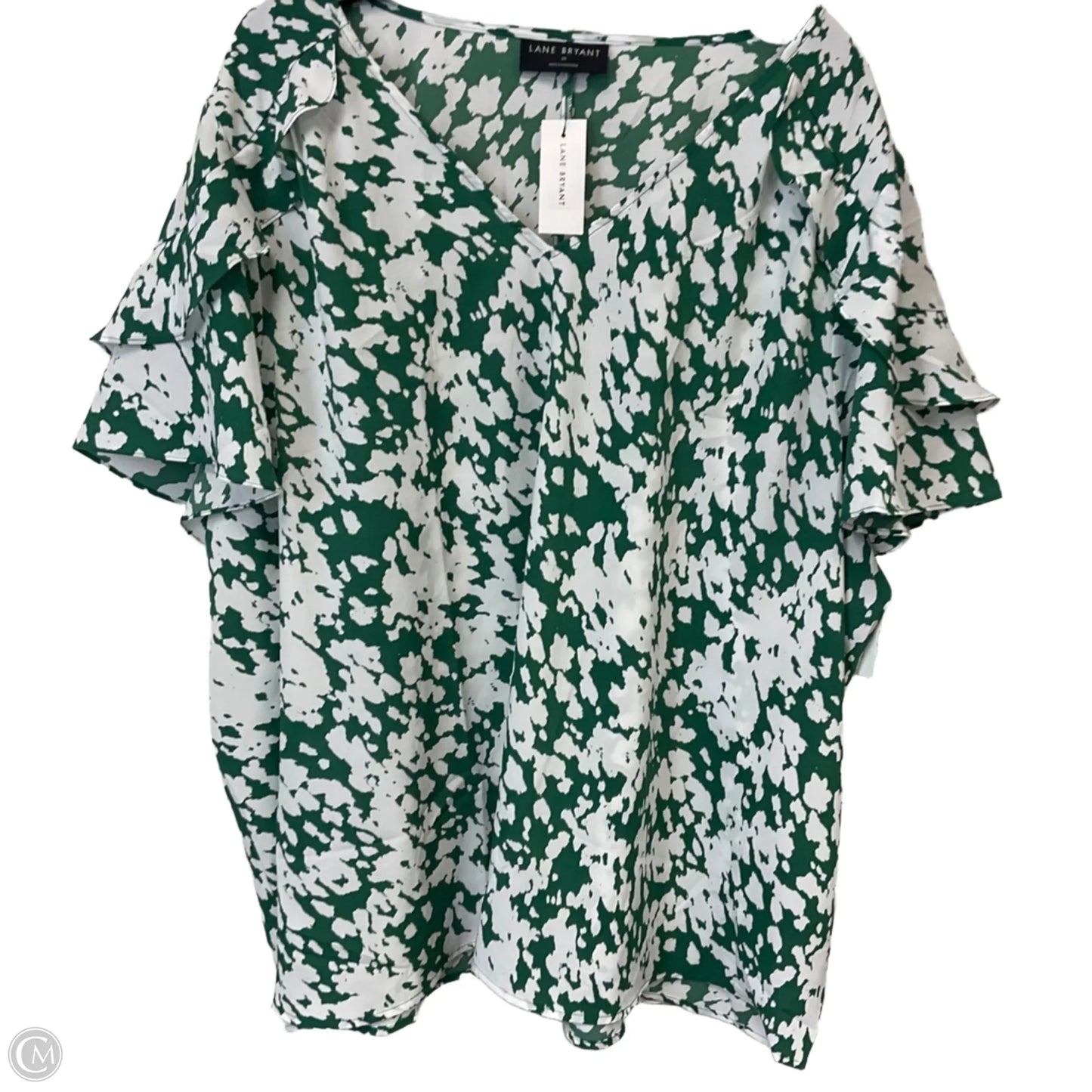 Blouse Short Sleeve By Lane Bryant In Green, Size: 4x