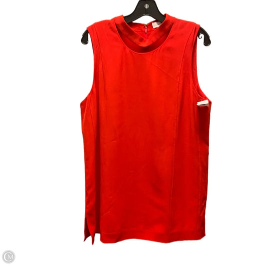 Blouse Short Sleeve By Calvin Klein In Orange, Size: L