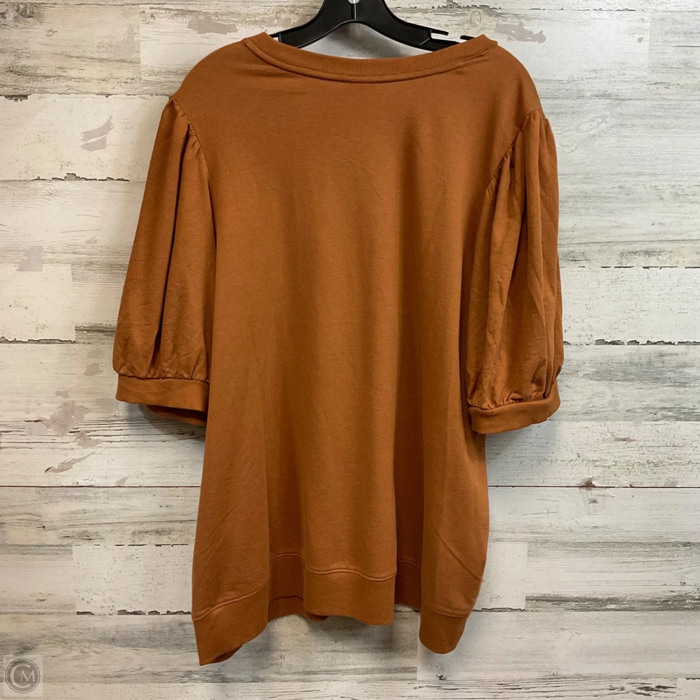 Top Short Sleeve By Ava & Viv In Brown, Size: 2x