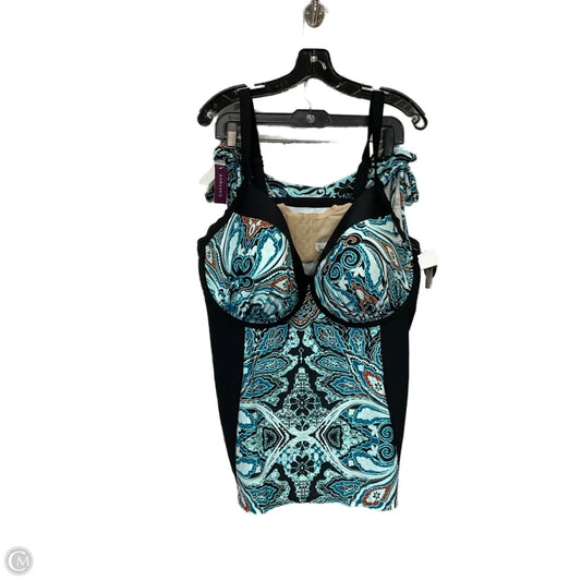 Swimsuit 2pc By Cacique In Black & Blue, Size: 2x