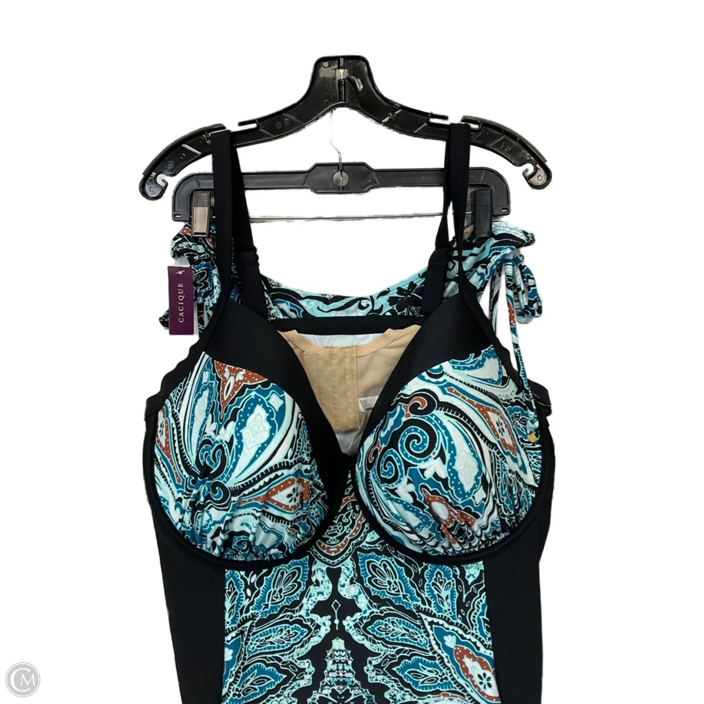 Swimsuit 2pc By Cacique In Black & Blue, Size: 2x