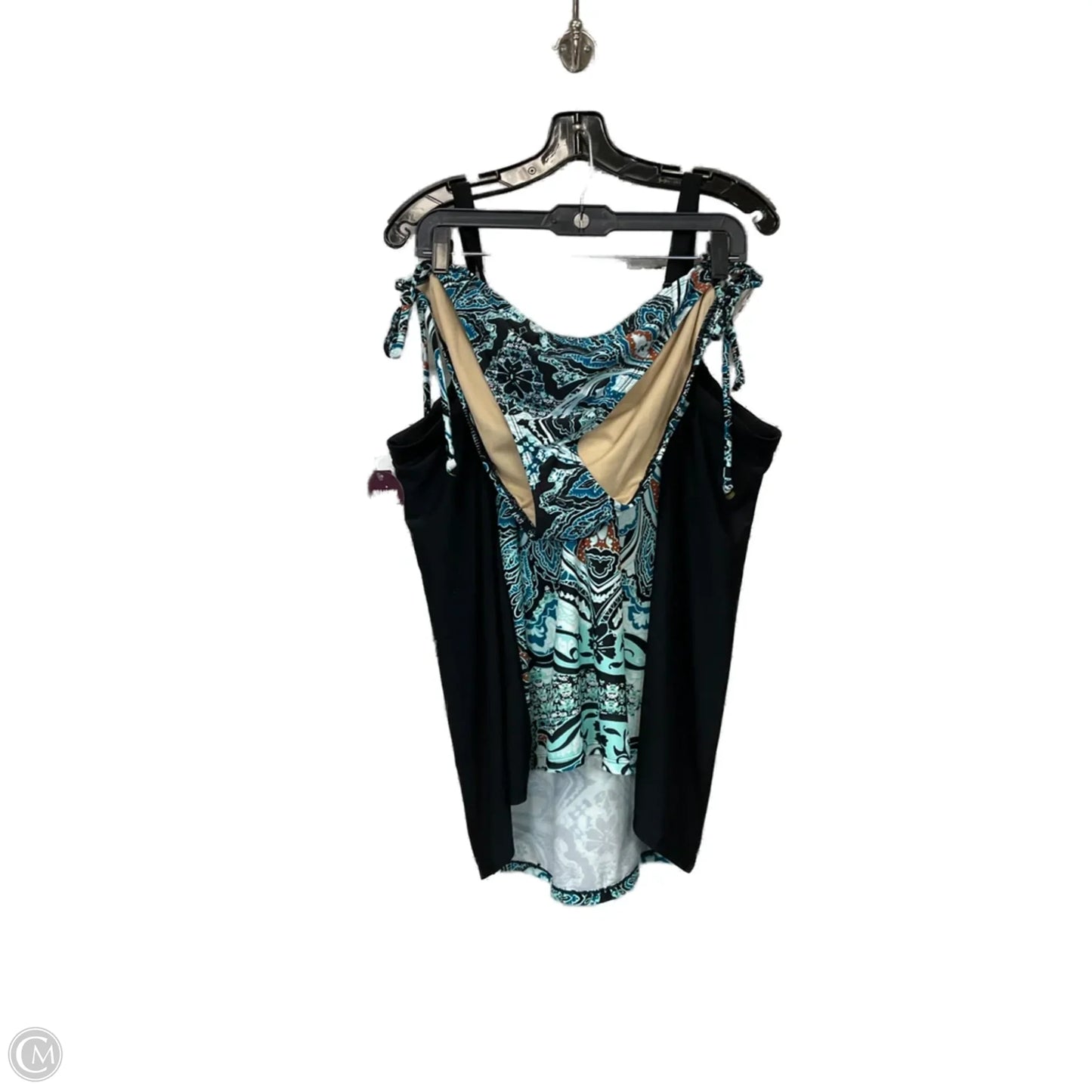 Swimsuit 2pc By Cacique In Black & Blue, Size: 2x