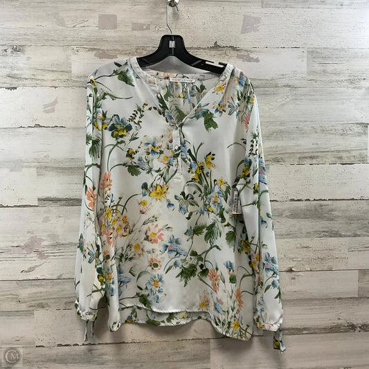 Blouse Long Sleeve By Violet And Claire In BLUE, Size: L
