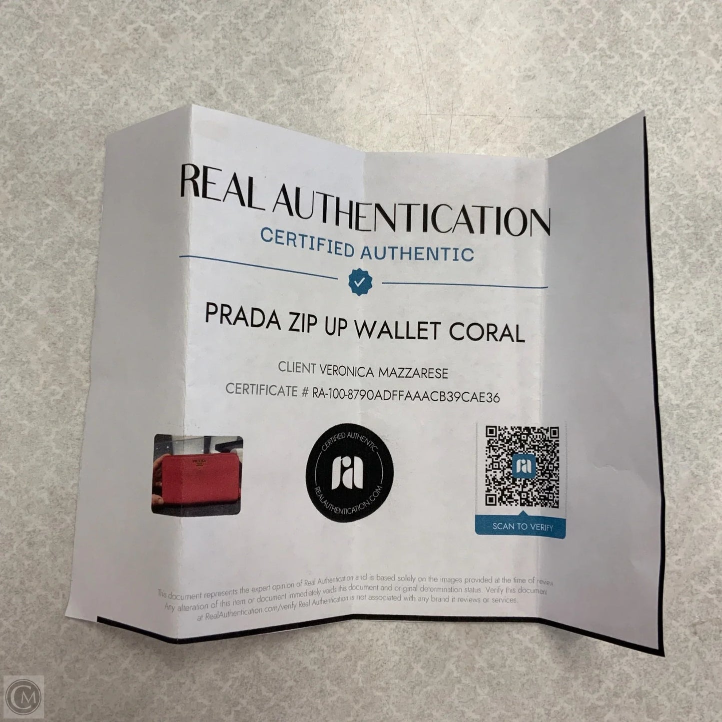 Wallet Luxury Designer By Prada, Size: Medium