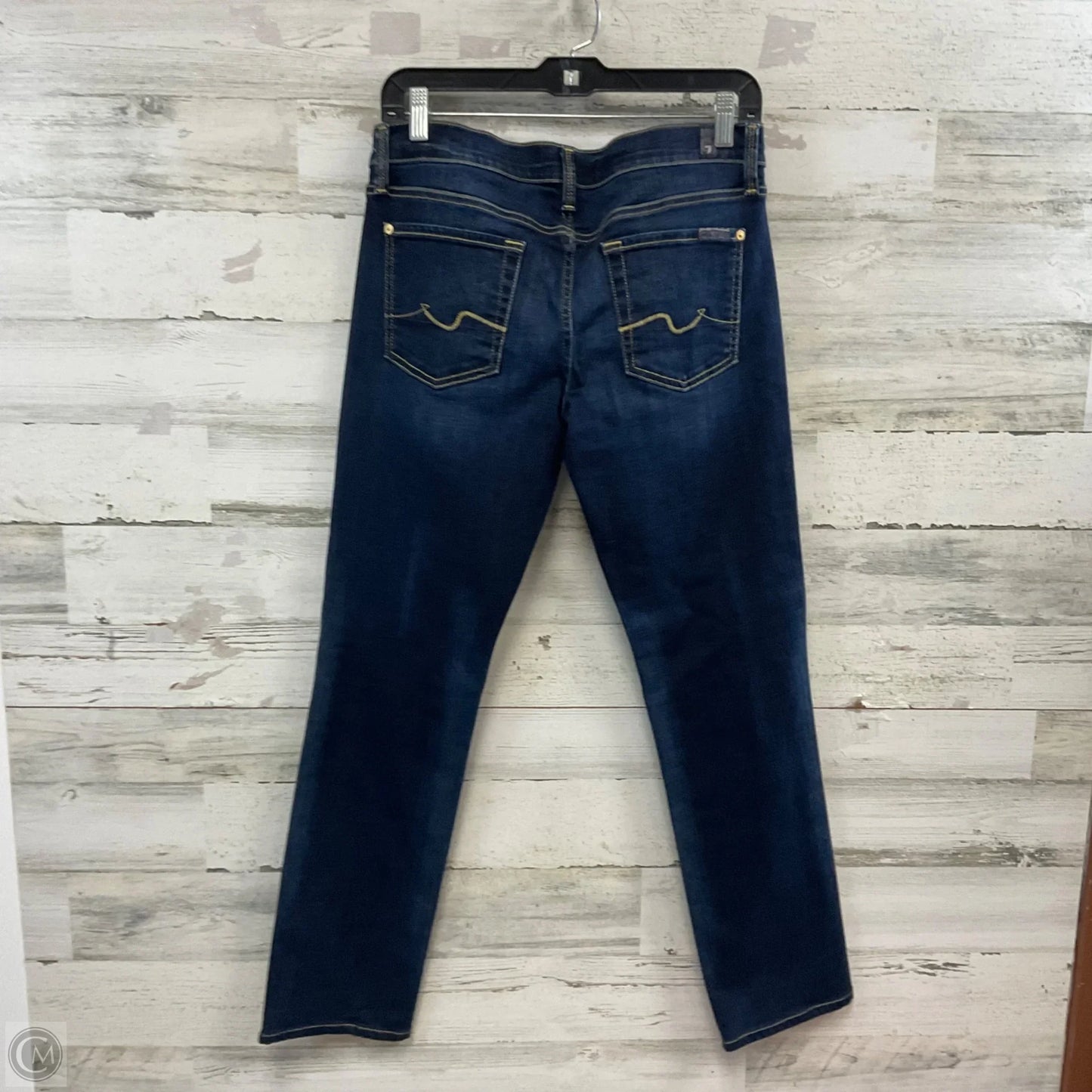 Jeans Straight By 7 For All Mankind In Blue Denim, Size: 10