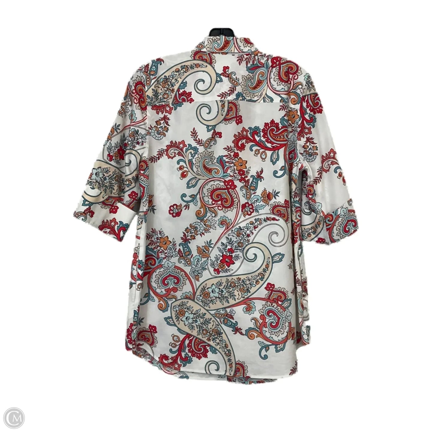 Blouse Long Sleeve By Chicos In White, Size: S