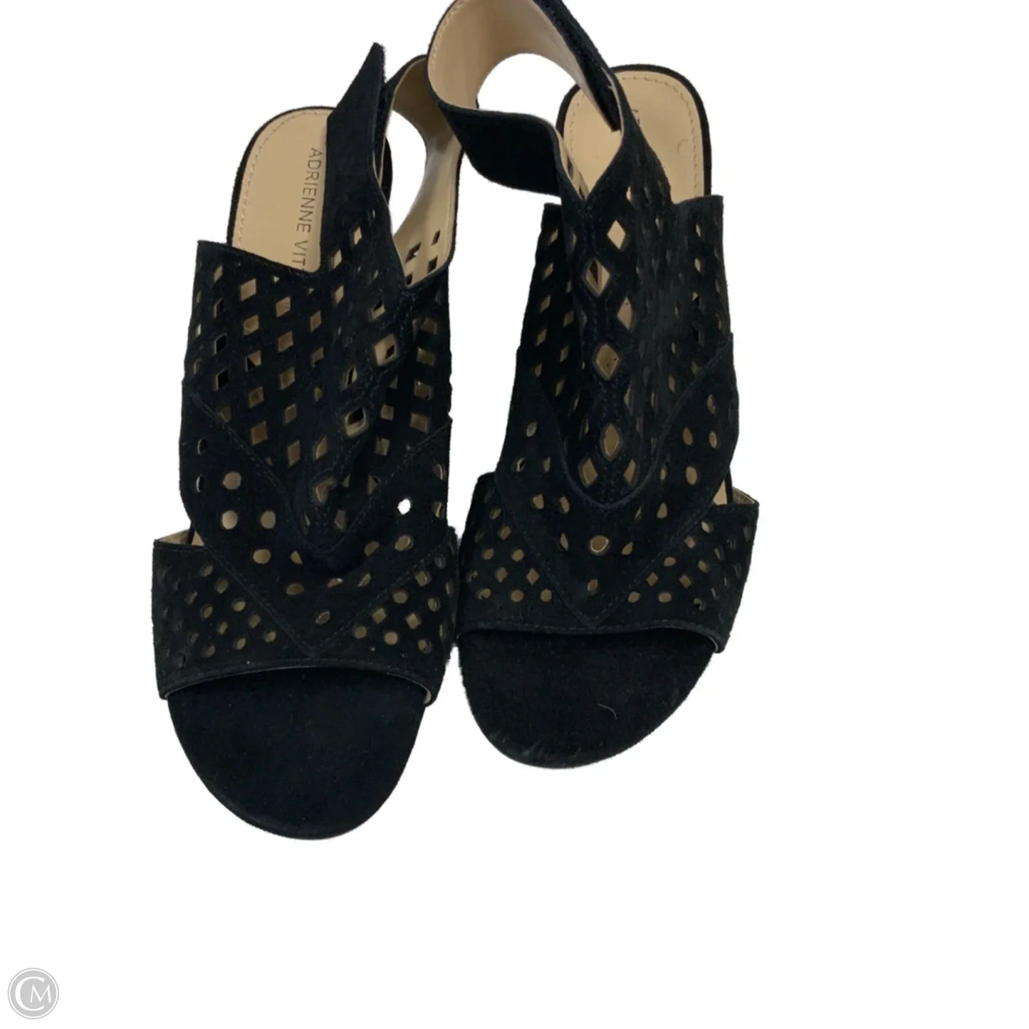 Sandals Heels Block By Adrienne Vittadini In Black, Size: 6.5