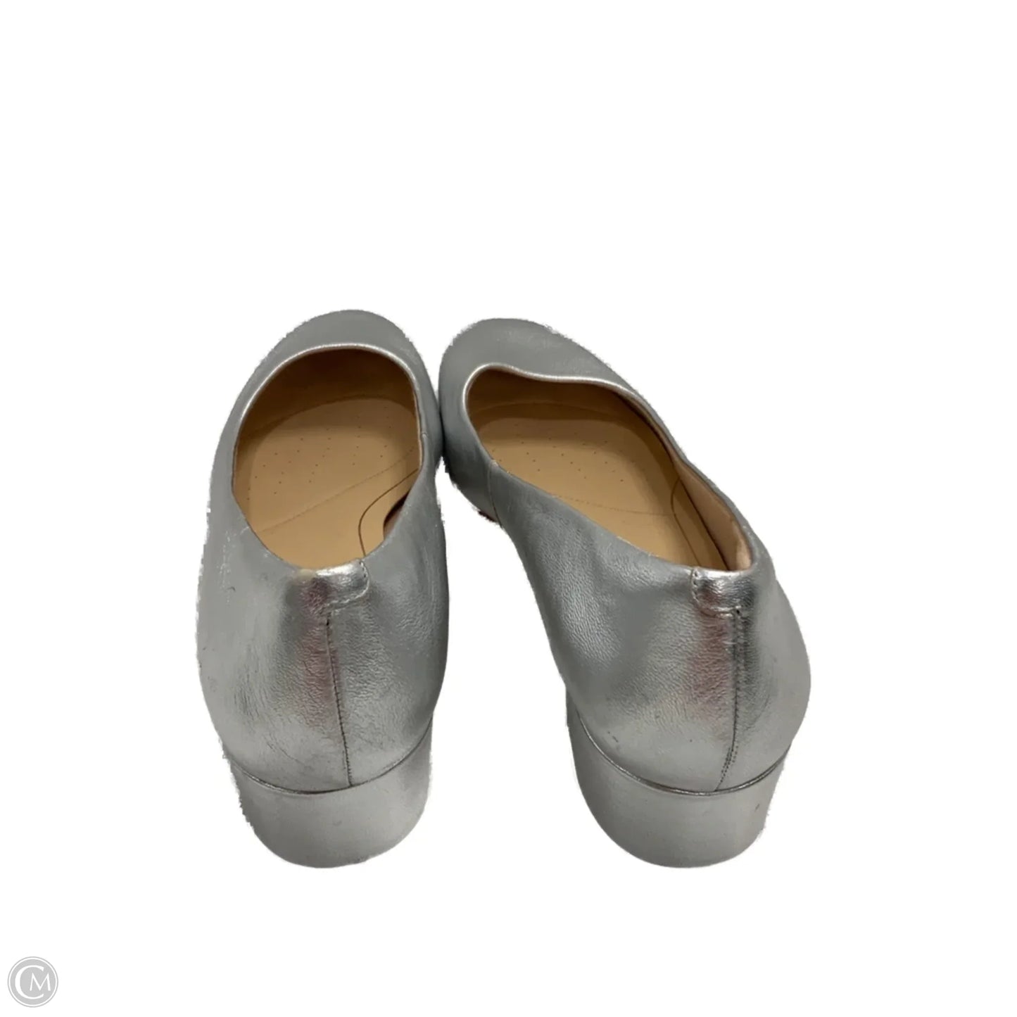 Shoes Heels Block By Clarks In Silver, Size: 8.5