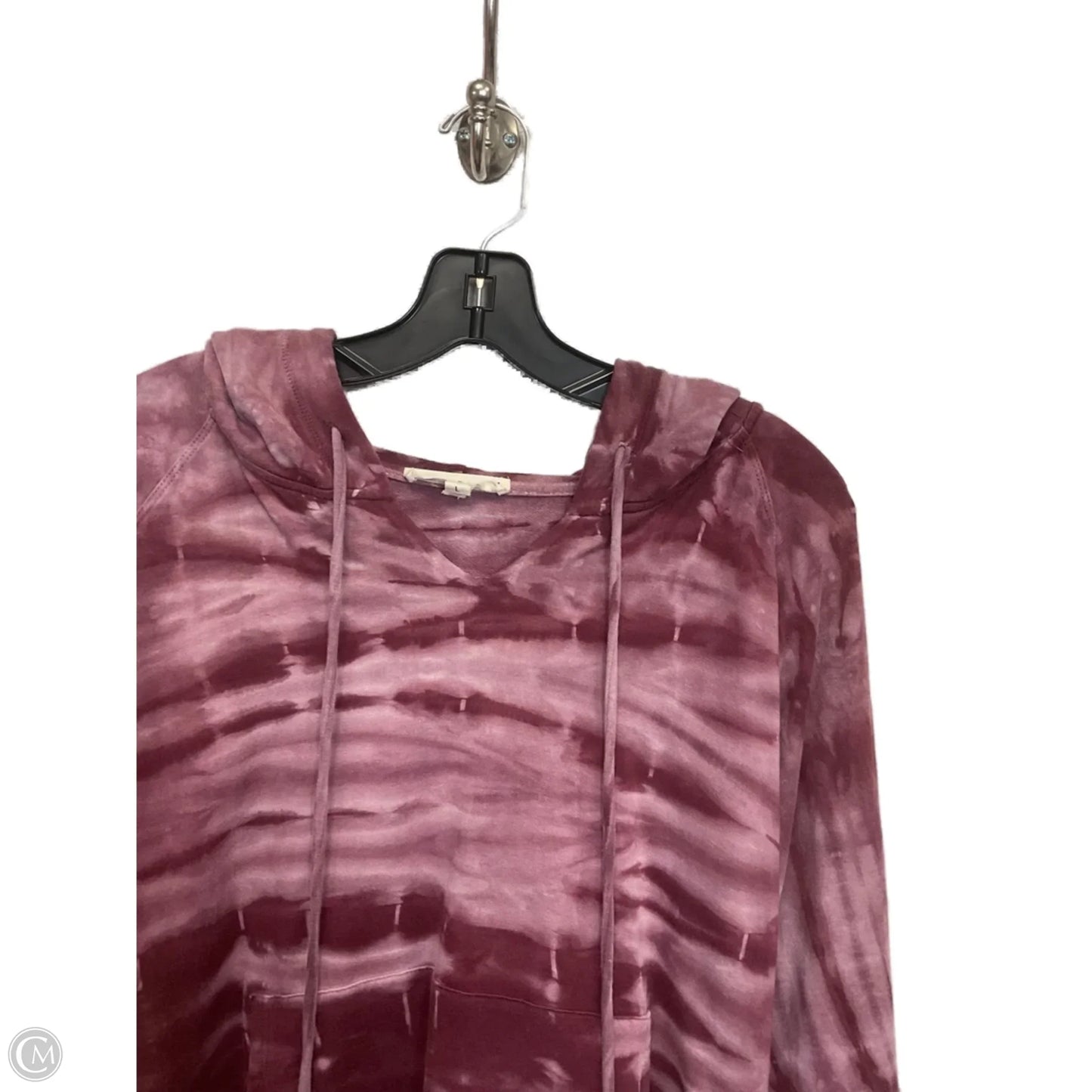 Athletic Top Long Sleeve Hoodie By Johnny Was In Purple, Size: L