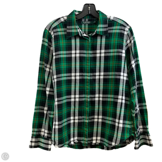 Blouse Long Sleeve By Lauren By Ralph Lauren In Green, Size: L