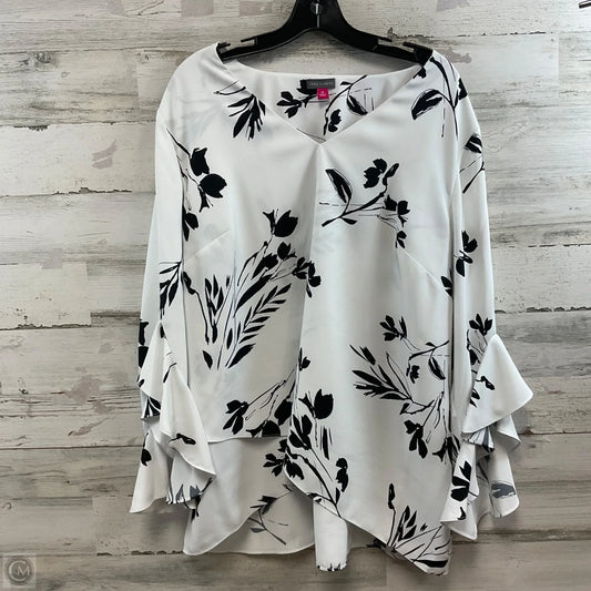 Blouse 3/4 Sleeve By Vince Camuto In White, Size: 2x