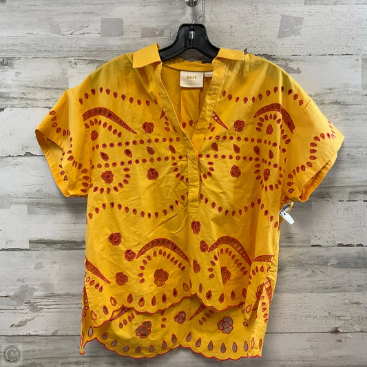 Top Short Sleeve By Maeve In Yellow, Size: Xs