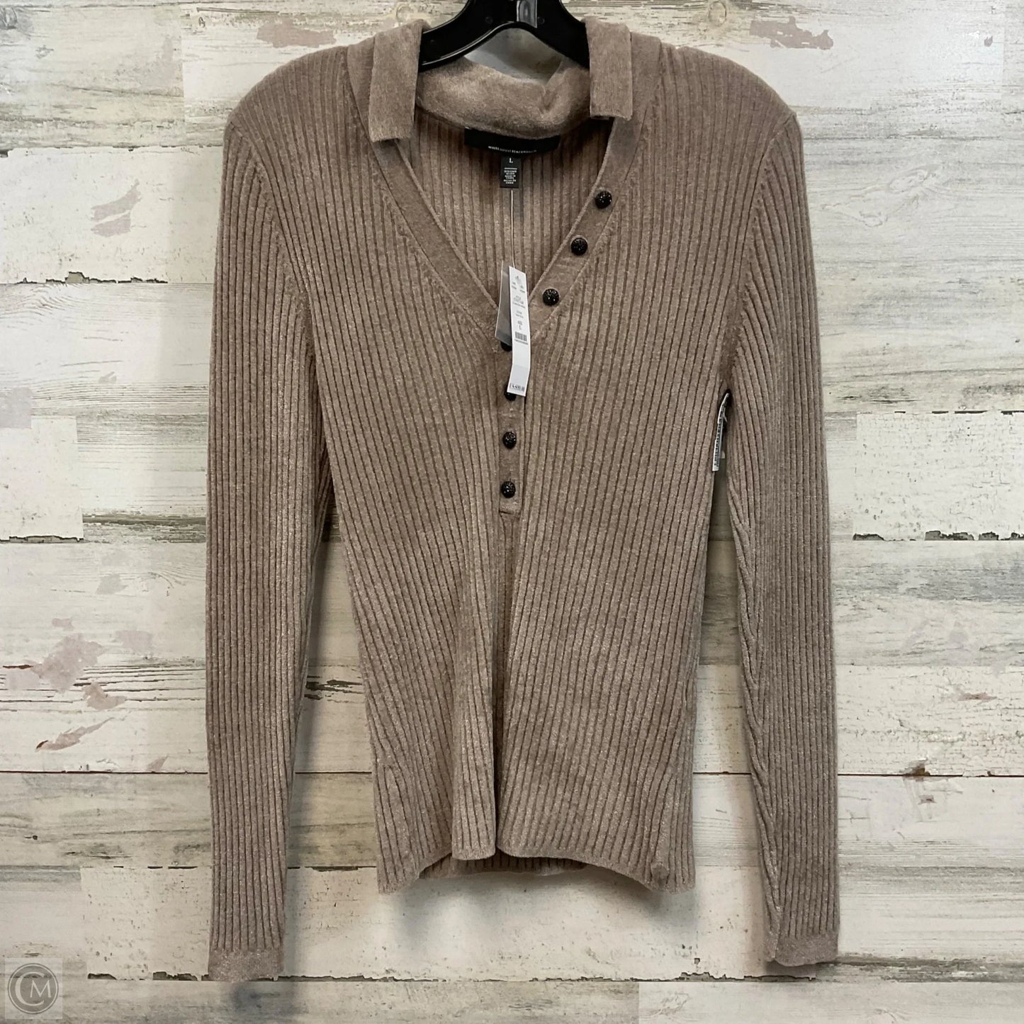 Top Long Sleeve By White House Black Market In Brown, Size: L