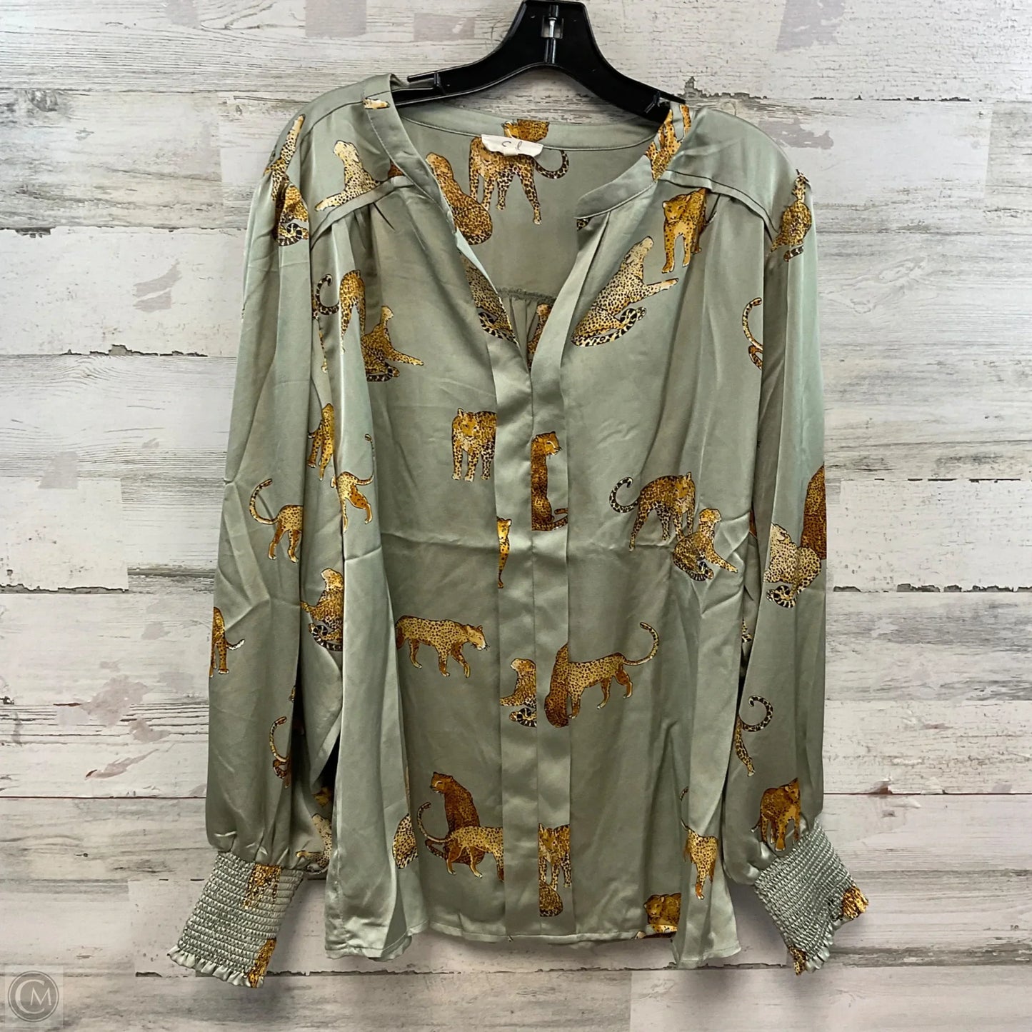 Blouse Long Sleeve By Easel In Green, Size: 1x