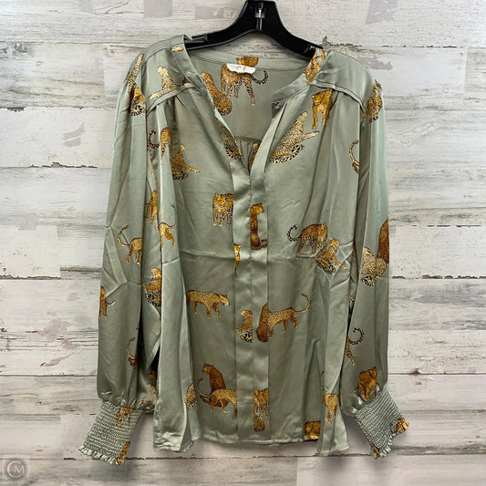 Blouse Long Sleeve By Easel In Green, Size: 1x