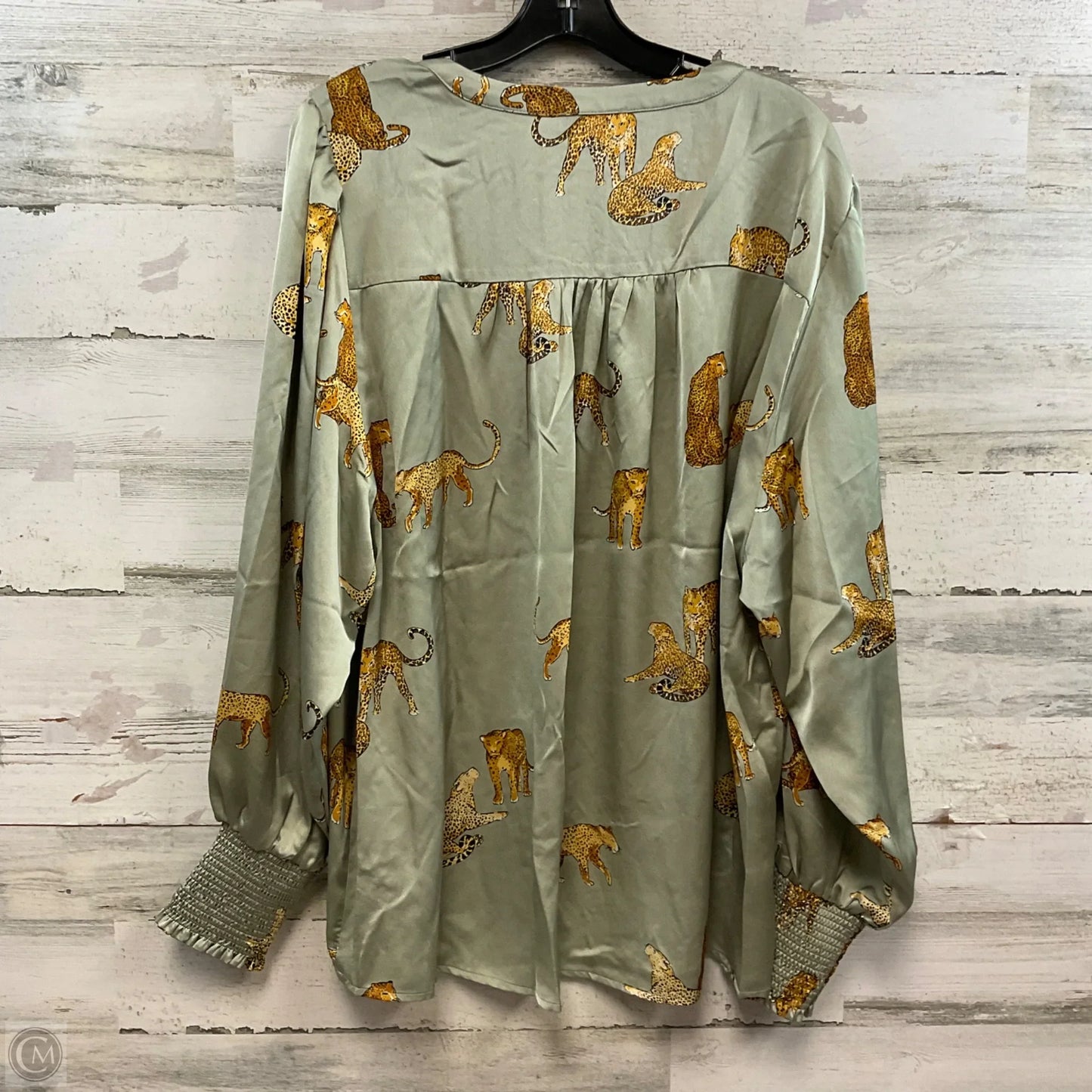 Blouse Long Sleeve By Easel In Green, Size: 1x