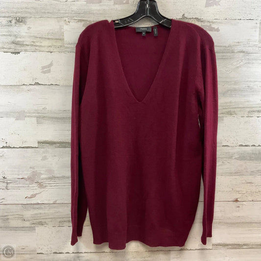 Sweater Cashmere By Theory In Maroon, Size: Xl