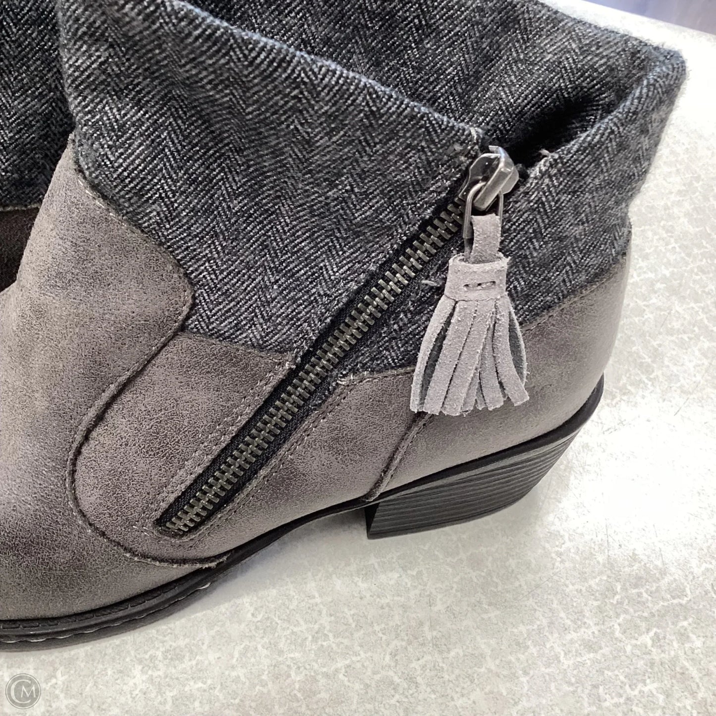 Boots Ankle Heels By Boc In Grey, Size: 9