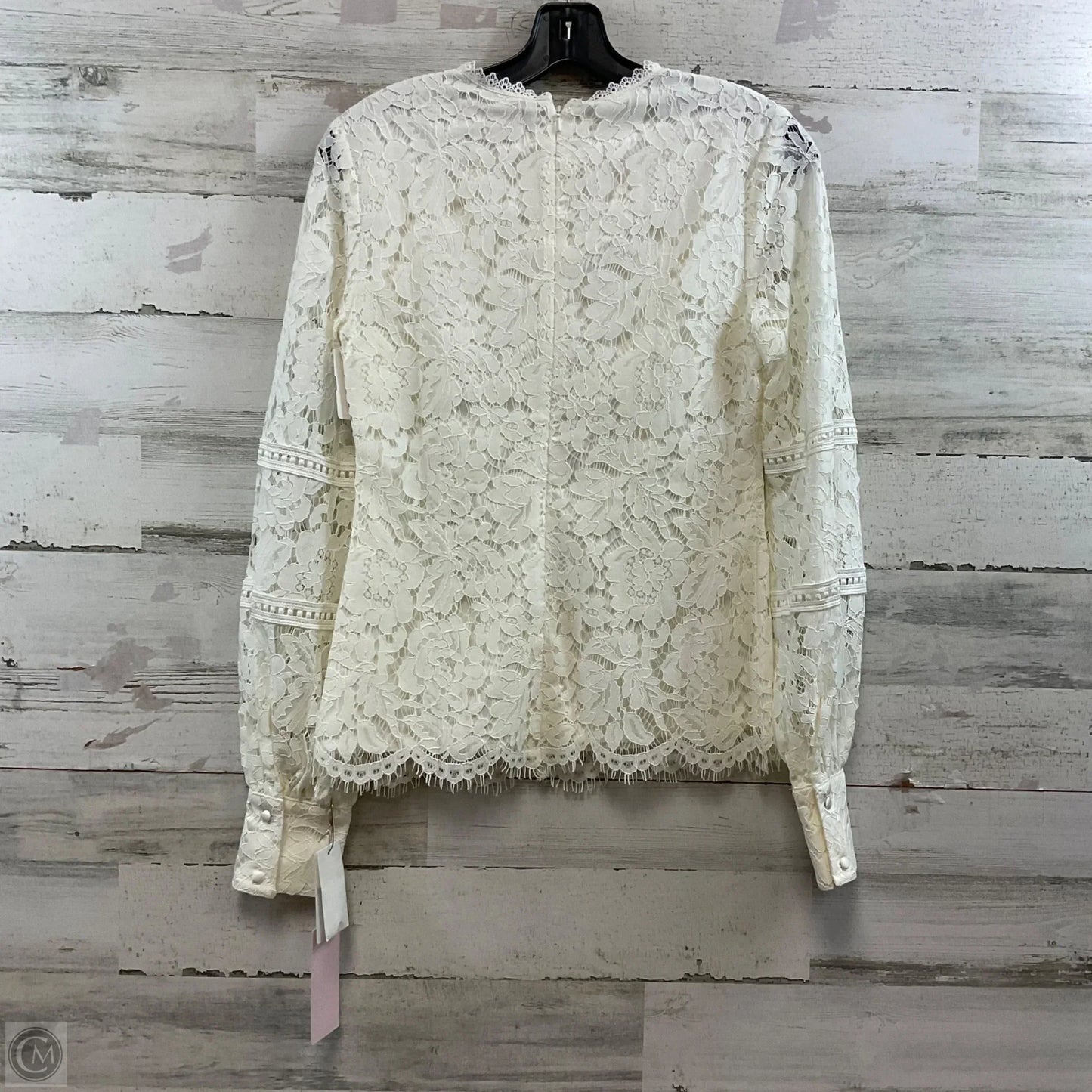 Blouse Long Sleeve By RACHEL PARCELL In Cream, Size: Xs