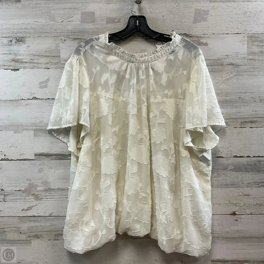 Blouse Short Sleeve By Torrid In Cream, Size: 3x