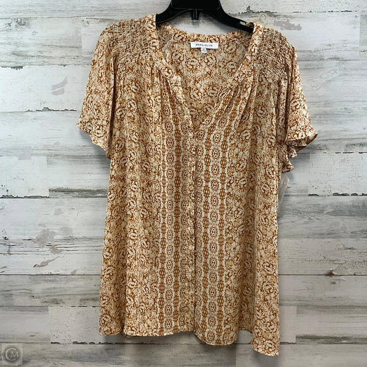Blouse Short Sleeve By Rose And Olive In Brown, Size: 2x