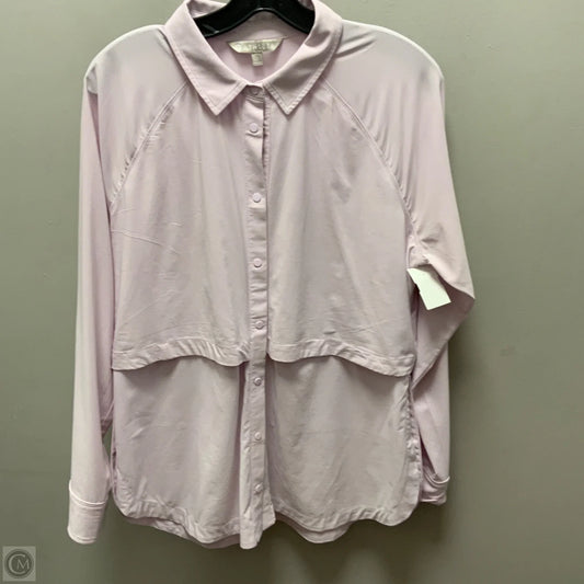 Athletic Top Long Sleeve Collar By Athleta In Purple, Size: M