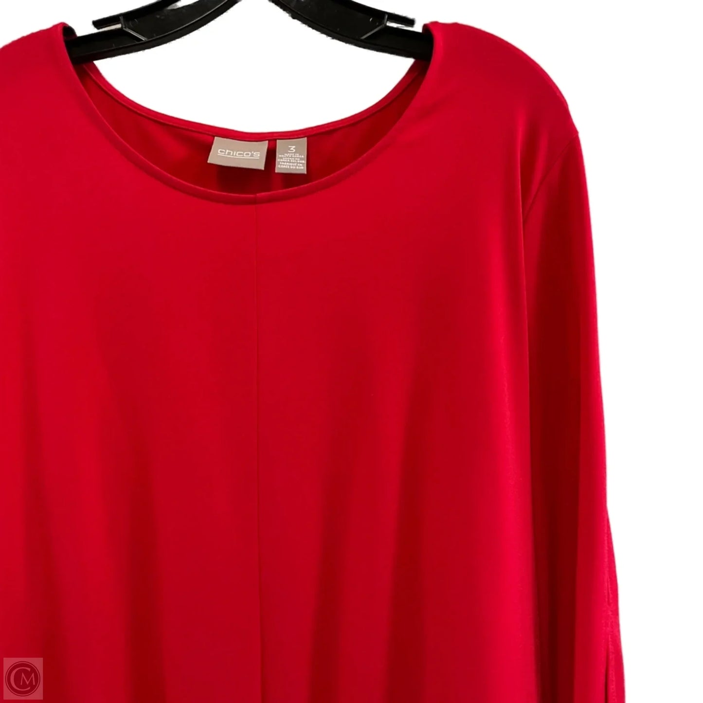 Blouse 3/4 Sleeve By Chicos In Red, Size: Xl