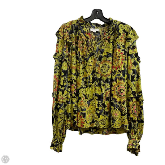 Blouse Long Sleeve By Jennifer & Grace In Green, Size: L