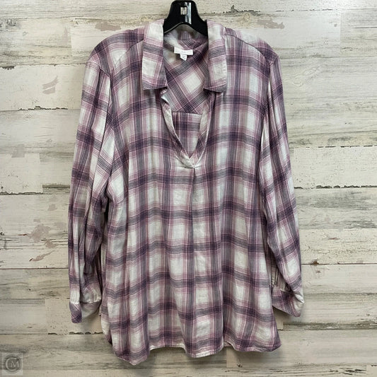 Top Long Sleeve By J. Jill In Purple, Size: 3x