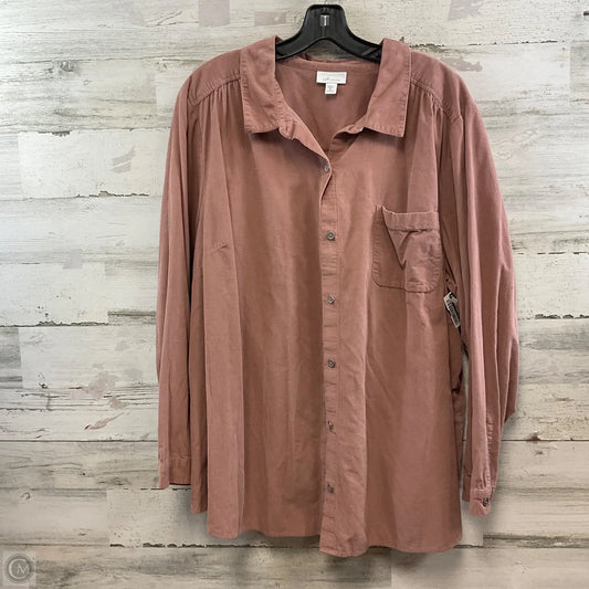 Blouse Long Sleeve By J. Jill In Brown, Size: 3x
