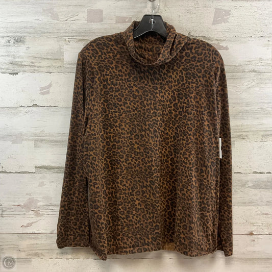 Top Long Sleeve Basic By Talbots In Animal Print, Size: 2x