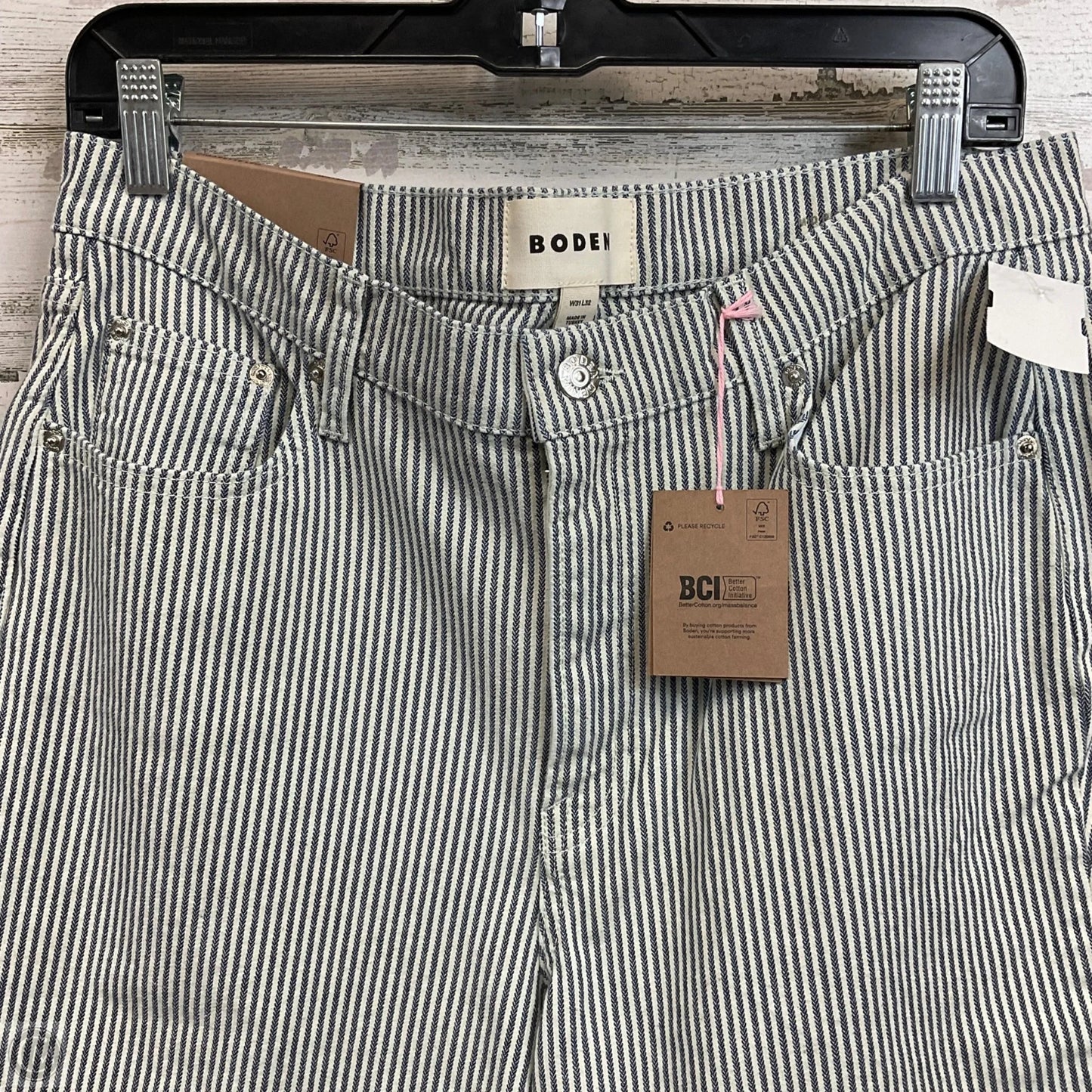 Jeans Straight By Boden In Blue Denim, Size: 12