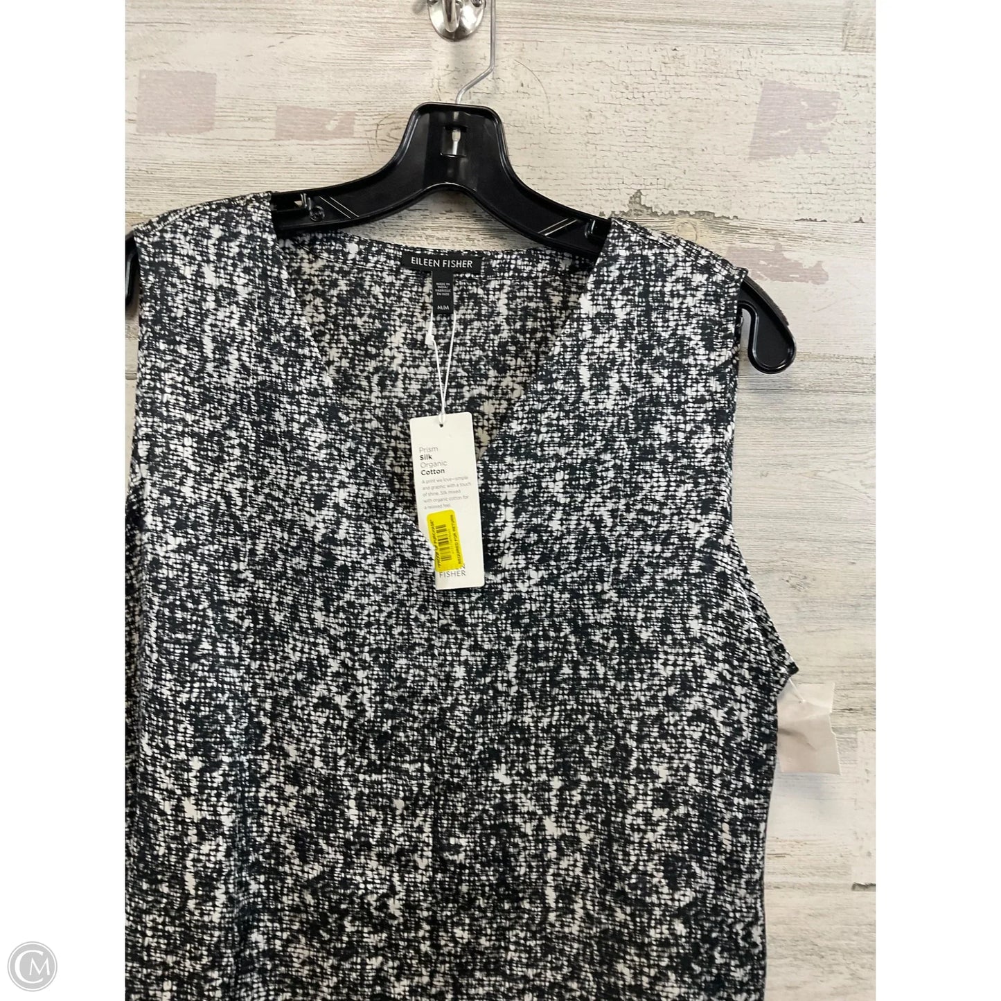 Blouse Short Sleeve By Eileen Fisher In Black, Size: M