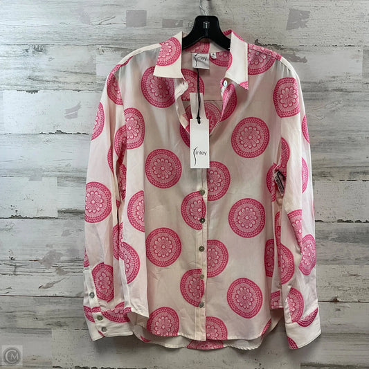 Blouse Long Sleeve By FINLEY In Pink, Size: M