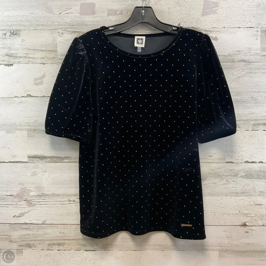Blouse Short Sleeve By Anne Klein In Black, Size: M