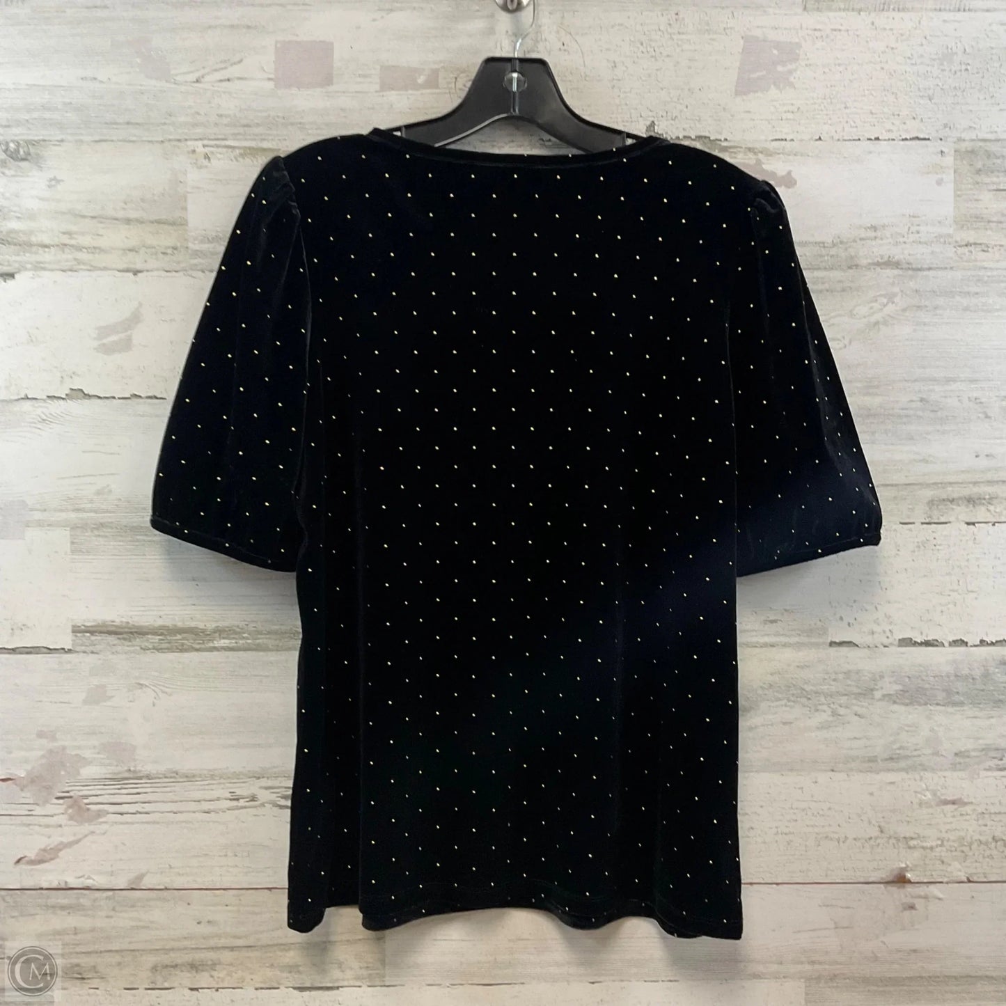 Blouse Short Sleeve By Anne Klein In Black, Size: M