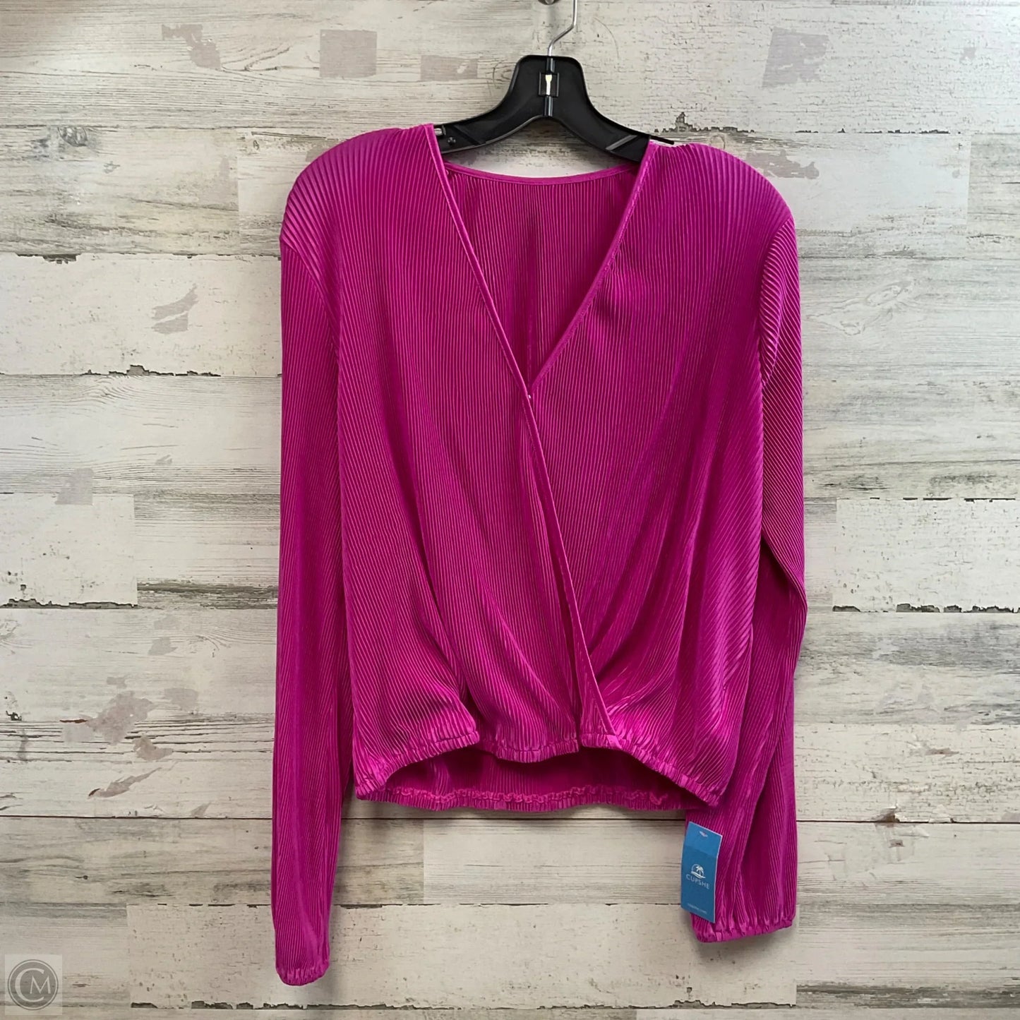Blouse Long Sleeve By Cupshe In Pink, Size: M