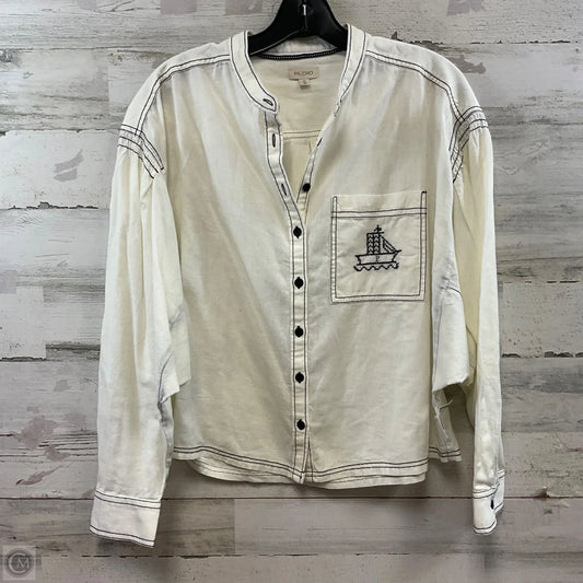 Blouse Long Sleeve By Pilcro In White, Size: Xs