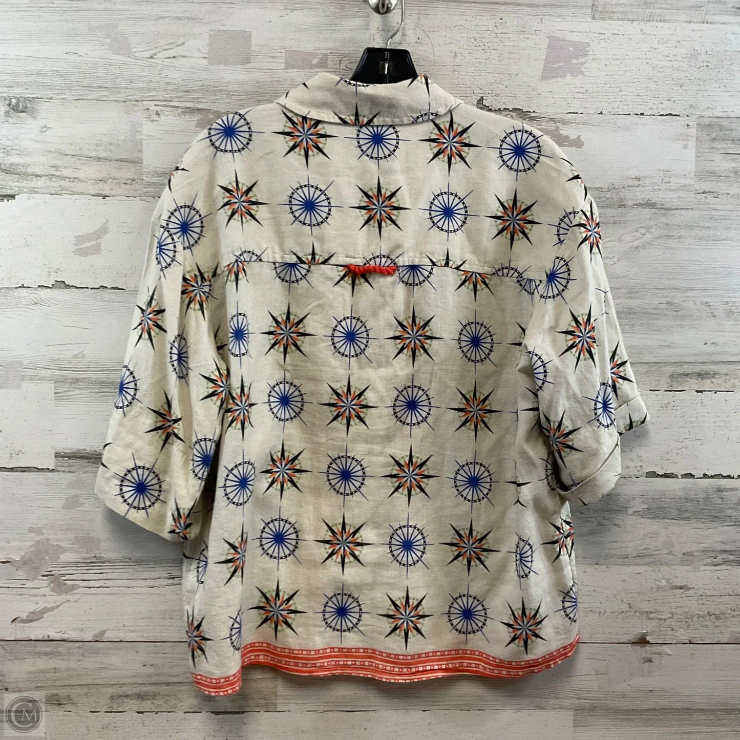 Blouse Short Sleeve By Anthropologie In Tan, Size: Xxs