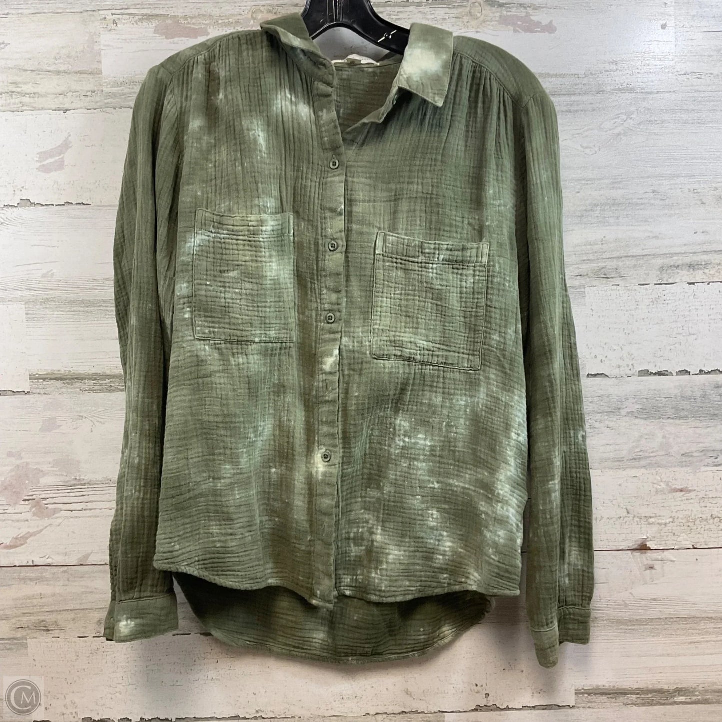 Blouse Long Sleeve By Cloth & Stone In Green, Size: S